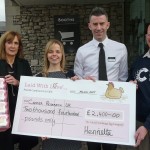 Laid with Love egg brand hands over charity cheque to Cancer Research laid with love