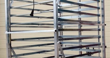 Latest egg trolley carries standard 150-egg tray The EmTech 150P Trolley