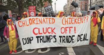 Analysis: Trade talks with the US have started, but fears about cheap chlorinated chicken just won’t go away chlorinated chicken trump protest