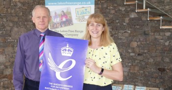 The Lakes Free Range Egg Company grows annual sales David-and-Helen-Brass-with-Queens-Award