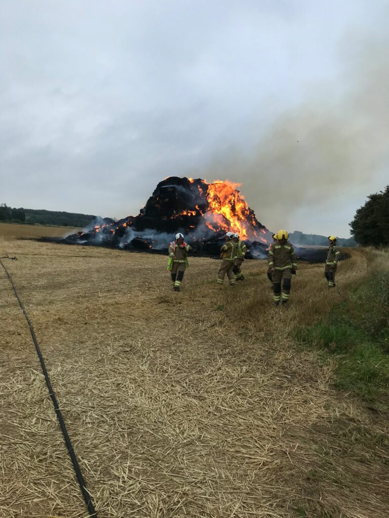 Straw stack fire hits poultry bedding business